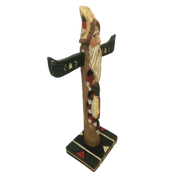 Vintage Limb Folk Art Totem Pole Santa Christmas Figurine Resin - Picture 3 of 8